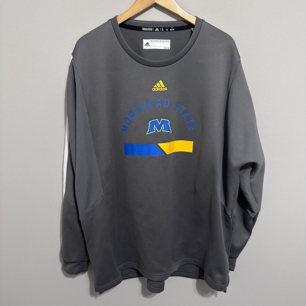 Morehead State Eagles Adidas Gray Crewneck Pullover Sweatshirt Size 2XL